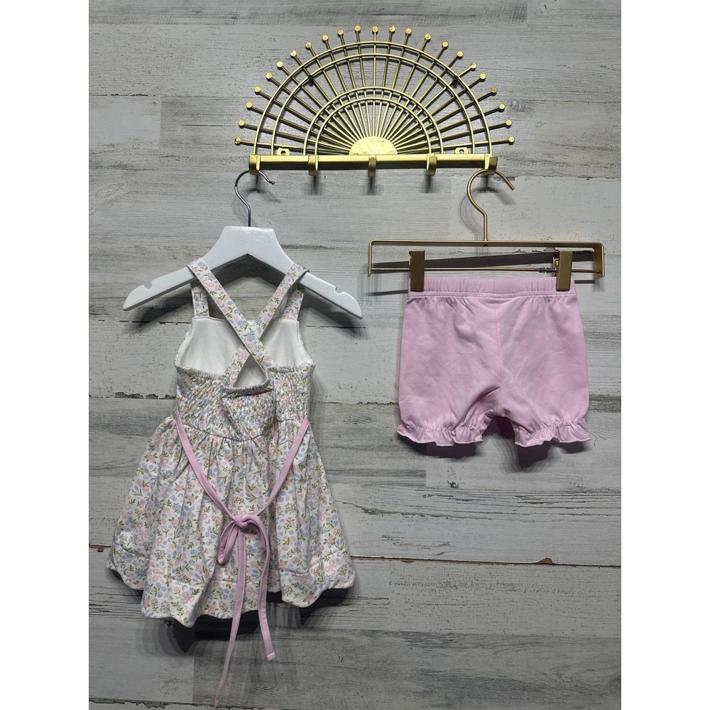 Serendipity Floral Dress and Bloomers Set Girls 9m Pink Blue Eyelet Lace EUC - Picture 4 of 4